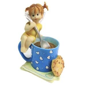 My Little Kitchen Fairies Take A Break Fairie Cocoa Coffee Cookie Fairy Figurine